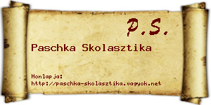 Paschka Skolasztika névjegykártya